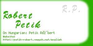 robert petik business card